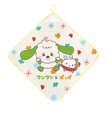 ループ付きタオル　いないいないばぁっ　おはな　34ｘ34cm