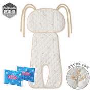 ひえひえマット ベビーカー用 プレミアム超冷感 ミモザ刺しゅう柄