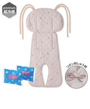 ひえひえマット ベビーカー用 プレミアム超冷感 リボン刺しゅう柄