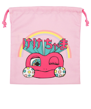 巾着小　けけちゃま　ピンク