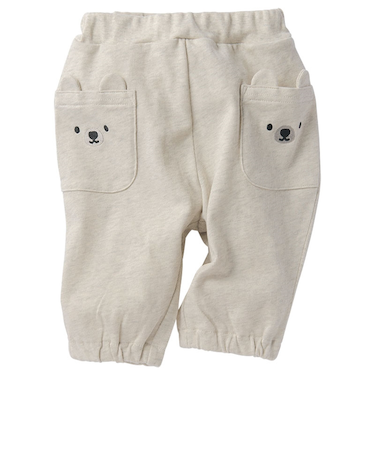 [ベビー]7分丈　パンツ　アニマルポケット アイボリー