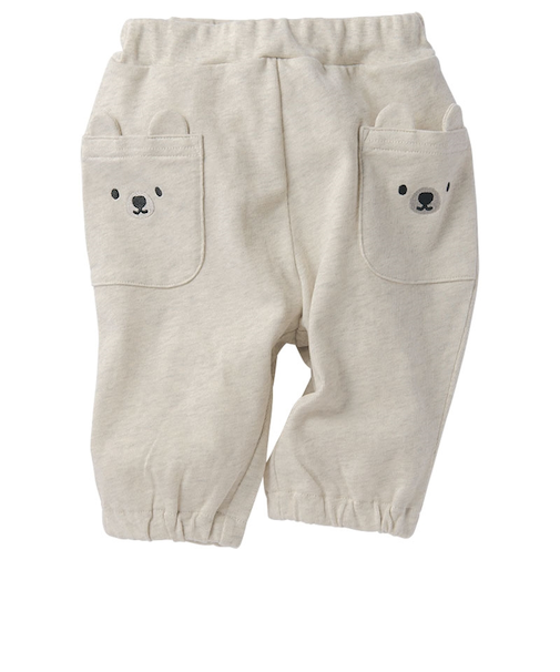[ベビー]7分丈　パンツ　アニマルポケット アイボリー