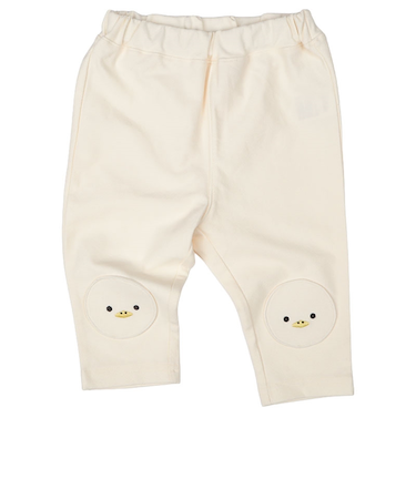 [ベビー]7分丈　パンツ　ひざあてアニマル アイボリー