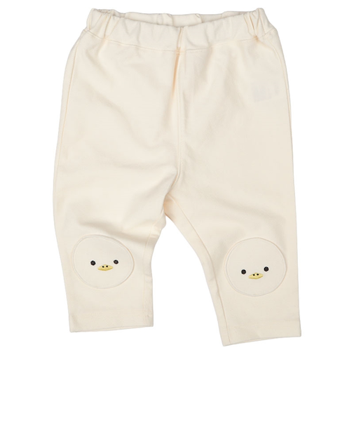 [ベビー]7分丈　パンツ　ひざあてアニマル アイボリー