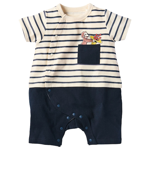 半袖プレオール　おさるのジョージ　ネイビー