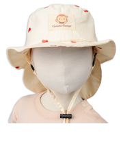 [48～52cm]日よけ付き帽子　おさるのジョージ　アイボリー