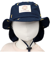 [48～52cm]日よけ付き帽子　おさるのジョージ　ネイビー