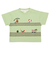 [ベビー]半袖Tシャツ　部分刺しゅう　グリーン
