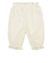 [ベビー]7分丈パンツ　花モチーフ　ジャガード　オフホワイト