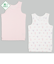 [キッズ]まいにちコットン　タンクトップ　2枚組　コスメ　ピンク