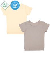 [ベビー]まいにちコットン　半袖　丸首シャツ　2枚組　色無地