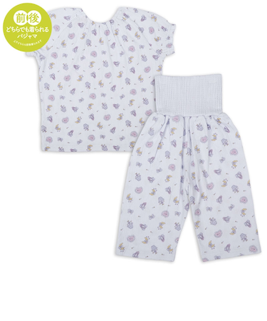 [キッズ]お着替え応援　半袖パジャマ　かぶり　リボン