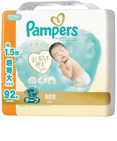[テープ]パンパース 肌へのいちばん メガジャンボ 新生児 92枚