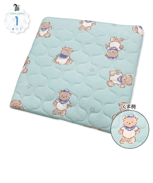[ミニサイズ]さらっと快適 ひんやり敷きパッド 接触綿冷感 くま柄