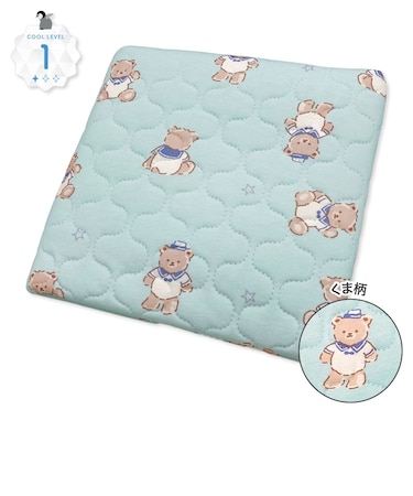 [レギュラーサイズ]さらっと快適 ひんやり敷きパッド 接触綿冷感 くま柄