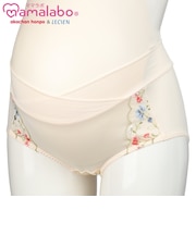 ショーツ産後も使える仕様　シルエットキレイ花柄　アイボリー