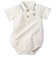 半袖　ポロロンパース　オフホワイト