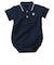 半袖　ポロロンパース　ネイビー