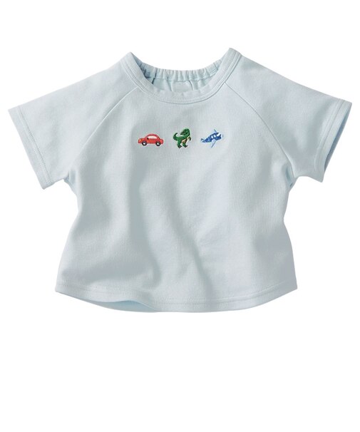 はじめてセパレートトップス　刺しゅう　サックス