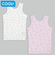 [ベビー]前後着られるメッシュ　タンクトップ　2枚組　うさぎ　パープル