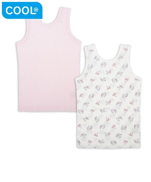 [キッズ]前後着られるメッシュ　タンクトップ　2枚組　ペガサス　パープル