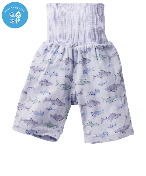 [キッズ]ステテコ腹巻付　サックス