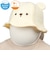 [44・46cm]チューリップハット　日よけ付き　洗える夏素材　くま　アイボリー