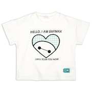 [キッズ]半袖Tシャツ　アップリケ　ベイマックス　ホワイト