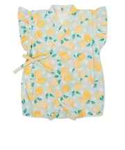 [ベビー]フリル付甚平(じんべい)ロンパス　レモン