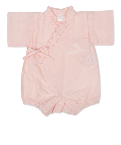 [ベビー]甚平ロンパス レース ピンク