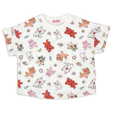 [ベビー]半袖Tシャツ　ノンタン　オフホワイト