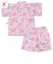 [ベビー]甚平(じんべい)スーツ さくら柄 ピンク
