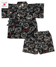 [ベビー]甚平(じんべい)スーツ 富士山柄 ブラック