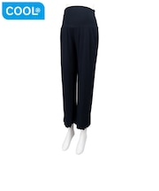 お腹をやさしく覆う　腹巻付きロングパンツ　ネイビー