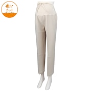 麻調合繊　ストレートパンツ　ベージュ