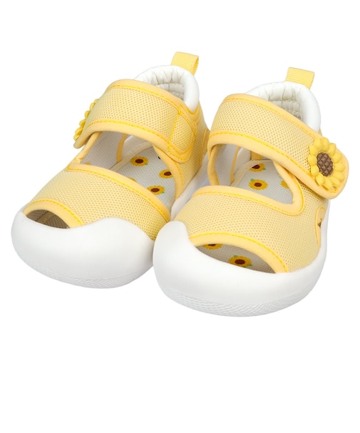 [12.5～14.0cm]メッシュサンダル　イエロー