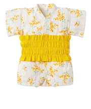 [ベビー]帯付甚平(じんべい)ロンパス ミモザ イエロー