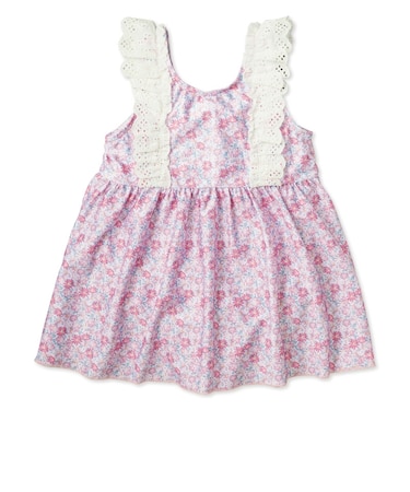 [キッズ]ワンピース水着 花柄 肩レース