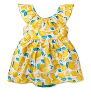 [ベビー]ワンピース水着 レモン柄　おむつ対応