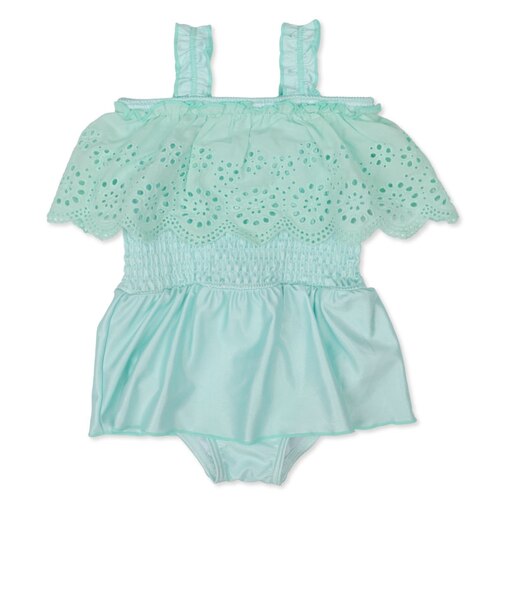 [キッズ]ワンピース水着 コットンレース