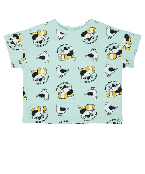 [ベビー]半袖　Tシャツ　総柄　ペパーミント