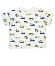 [キッズ]半袖　Tシャツ　総柄　ブルー