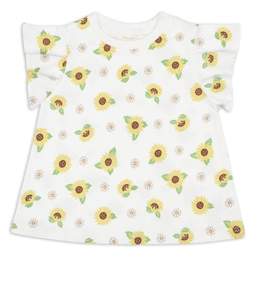 [キッズ]半袖　Tシャツ　総柄　イエロー