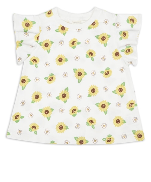 [キッズ]半袖　Tシャツ　総柄　イエロー