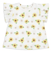 [ベビー]半袖　Tシャツ　総柄　イエロー