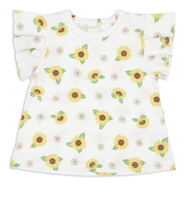 [ベビー]半袖　Tシャツ　総柄　イエロー