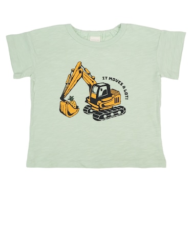 [ベビー]半袖Tシャツ　パネル　キミドリ