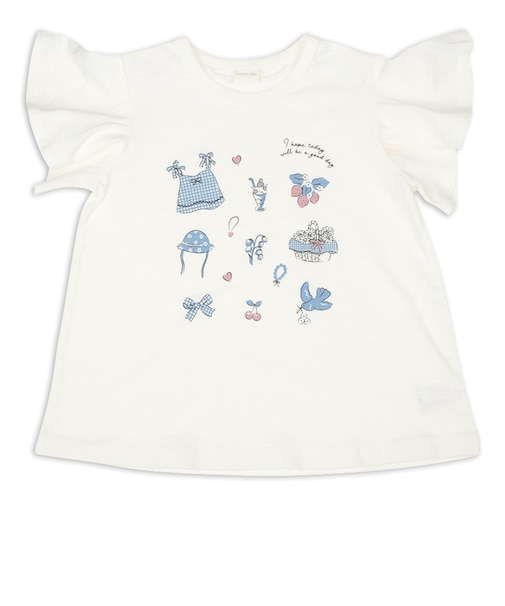 [キッズ]半袖Tシャツ　パネル　アイボリー