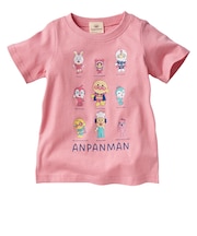 [ベビー]半袖Tシャツ　アンパンマン　ピンク