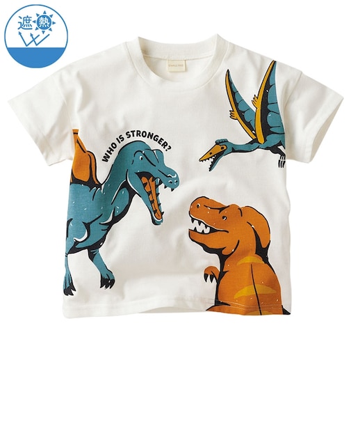 [キッズ]半袖　Tシャツ　遮熱　集合パネル　オフホワイト